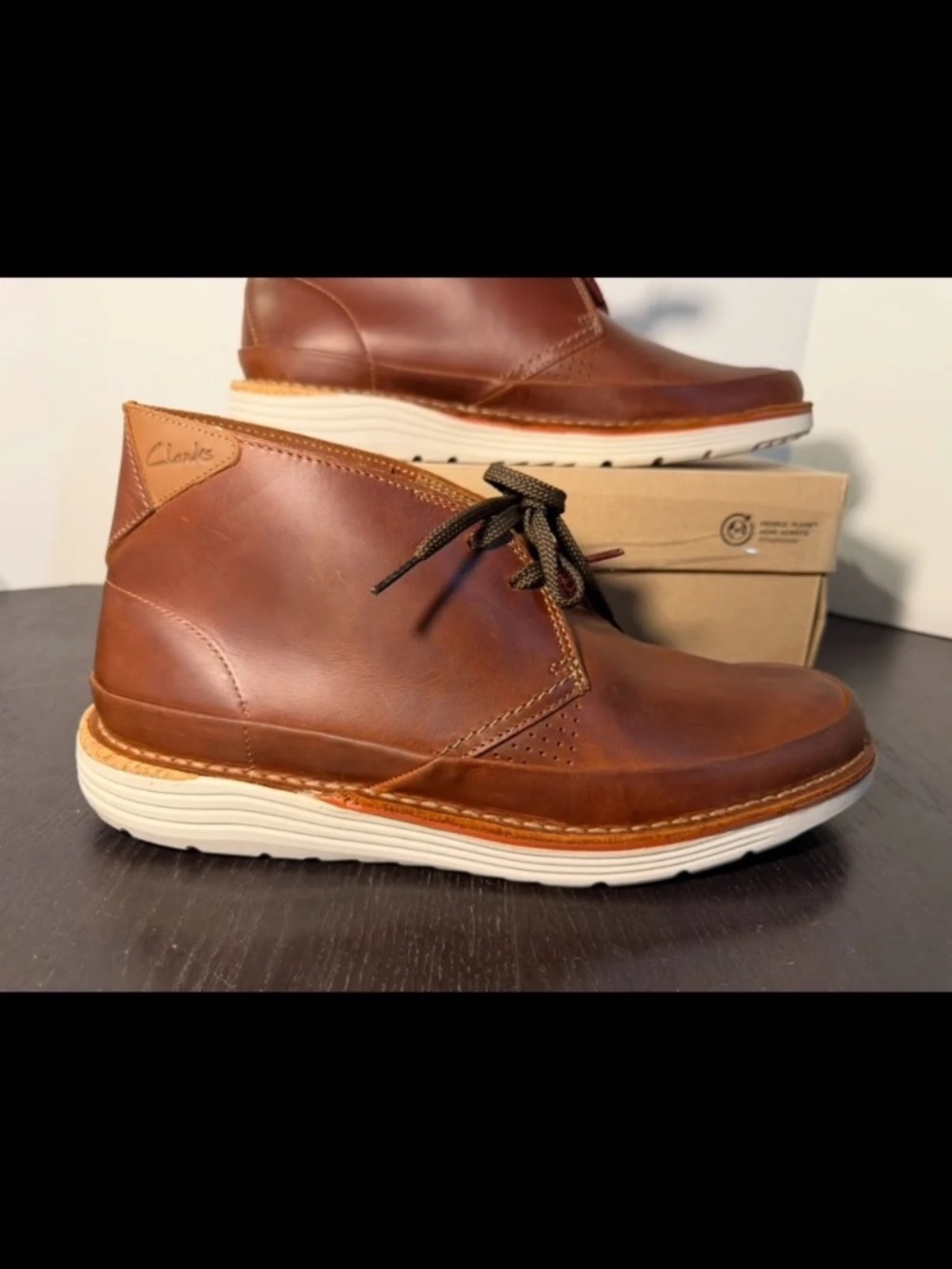 Clarks Bruno Top Leather Chukka Boots Light Brown Mens 12M